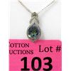 Image 1 : Sterling Silver Mystic Topaz & Diamond Pendant