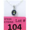 Image 1 : Sterling Silver Mystic Topaz & Diamond Pendant