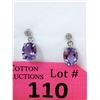 Image 1 : New Sterling Silver Amethyst & Diamond Earrings