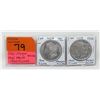 Image 1 : Two 1920s US .900 Silver Dollar Coins
