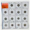 Image 1 : 15 Vintage USA "Mercury" .900 Silver Dimes