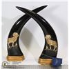 Image 1 : SET OF 2 HORNS DÉCOR HANDCRAFTED