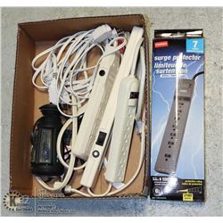 EXTENSION CORDS, SURGE PROTECTORS- BOX LOT