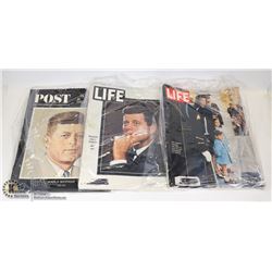 VINTAGE 1963 SET OF3 MAGAZINES OF PRESIDENT JOHN