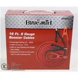 NEW 16' 6 GAUGE BOOSTER CABLES