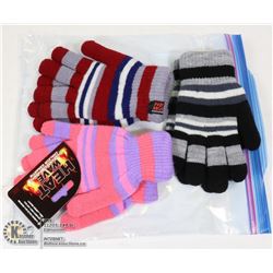 3PK KIDS HEAT WAVE GLOVES