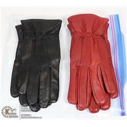 2PK LADIES LEATHER GLOVE MEDIUM