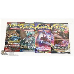 X4 VARIOUS POKEMON NEW BOOSTER PACKS