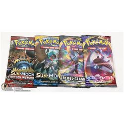 X4 VARIOUS POKEMON NEW BOOSTER PACKS