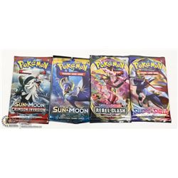X4 VARIOUS POKEMON NEW BOOSTER PACKS