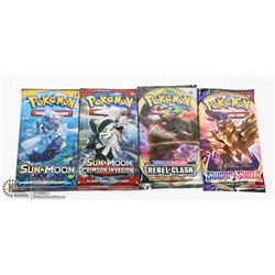 X4 VARIOUS POKEMON NEW BOOSTER PACKS