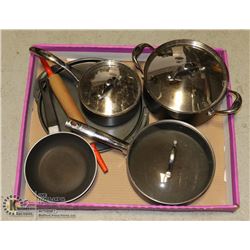 4 PIECES COOKWARE WITH LIDS,PIZZA PAN,ROLLING PIN