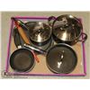Image 1 : 4 PIECES COOKWARE WITH LIDS,PIZZA PAN,ROLLING PIN