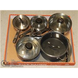 FLAT OF 5 PIECES COOKWARE WITH LIDS,COOKIE SHEET