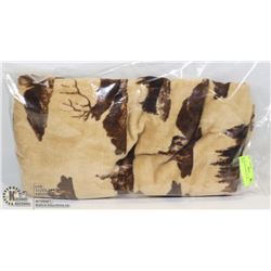 BROWN DEER DESIGN PLUSH THROW
