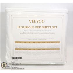 VEEYOO LUXURIOUS BED SHEET SET SIZE KING