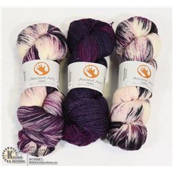 3 ANCIENT ARTS YARN 100% SUPER WASH BLUE FACED