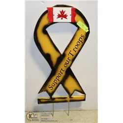 "SUPPORT OUR TROOPS" LARGE WOOD PAINTED LAWN SIG