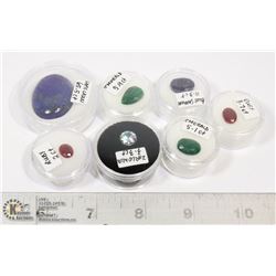 LOT OF 7 RUBY, EMERALD, SAPPHIRE ETC. GEMS