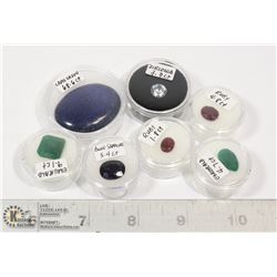 LOT OF 7 RUBY, EMERALD, SAPPHIRE ETC. GEMS