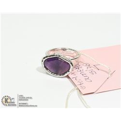 STERLING SILVER .925 VINTAGE AMETHYST RING SZ 7