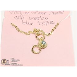 STERLING SILVER .925 TOPAZ GOLD OVERLAY NECKLACE
