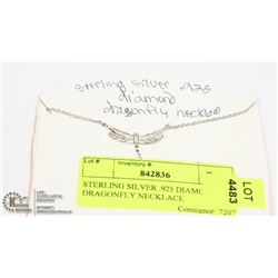 STERLING SILVER .925 DIAMOND DRAGONFLY NECKLACE