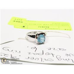 STERLING SILVER .925 BLUE TOPAZ RING SIZE 6