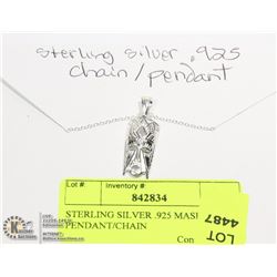 STERLING SILVER .925 MASK PENDANT/CHAIN