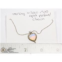 STERLING SILVER .925 OPAL PENDANT/CHAIN
