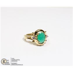 STERLING SILVER .925 GOLD OVERLAY GEM RING SZ 7