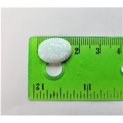 14)  NATURAL OVAL 3.57 CT WHITE FIRE OPAL