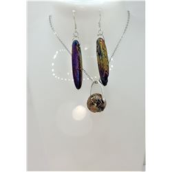 16)  ROUND RAINBOW TITANIUM PENDANT