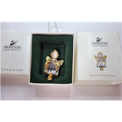 22)  SWAROVSKI CRYSTAL GOLD TONE AND