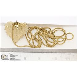 48'' CHAIN WITH GOLD COATED LEAF PENDANT