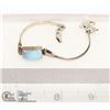 Image 1 : STERLING SILVER HINGED BRACELET W/STONE