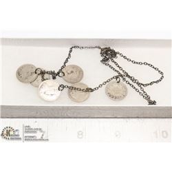 CANADA SILVER COIN NECKLACE WITH SILVER 5 CENTS