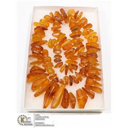 24'' ROUGH POLISH BALTIC AMBER NECKLACE 59G