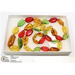 SUPERB AMBER NECKLACE W/INSECT INCLUSION 37G