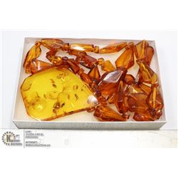 HUGE 32'' 80G POLISHED AMBER NECKLACE