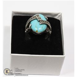 STERLING SILVER DRESS RING WITH STONE SIZE 5.5