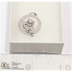 ORNATE .925 JEWELED JAGUAR PENDANT