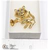 Image 1 : COSTUME JEWELER CAT HOLDING BELL BROOCH
