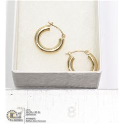 10K GOLD HOOP EARRINGS SET 1.6CM WIDE