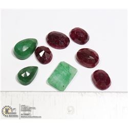 #110-RUBY/EMERALD GEMSTONES 80.25ct