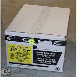 UNCLAIMED CASE OF 36" X 50" GARBAGE BAGS