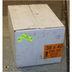 UNCLAIMED CASE OF 250 38"X40" REGULAR BLACK