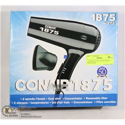 CONAIR 1875 WATT HAIR DRYER- NEW IN BOX