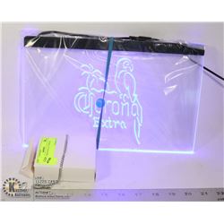 LIGHTED NEON BLUE "CORONA EXTRA"