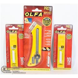 NEW OLFA KNIFE WITH 2 PACKS OF BLADES